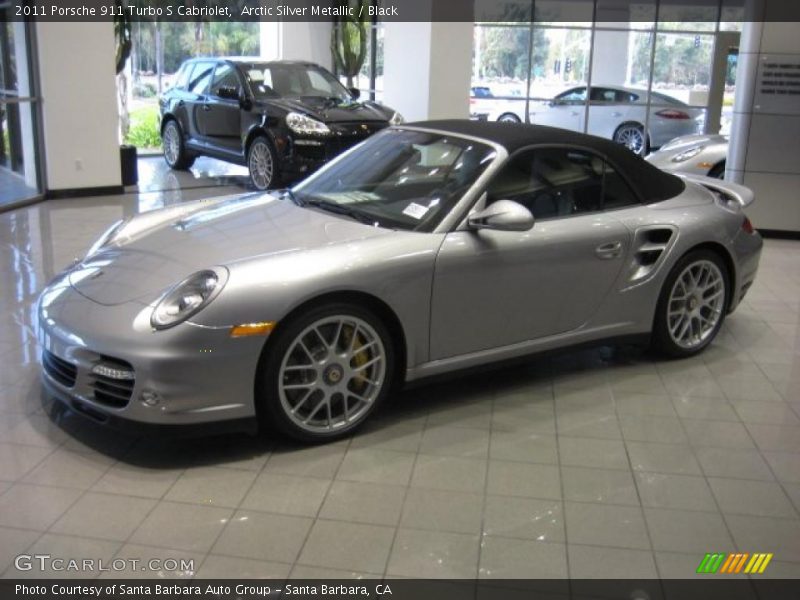 Arctic Silver Metallic / Black 2011 Porsche 911 Turbo S Cabriolet