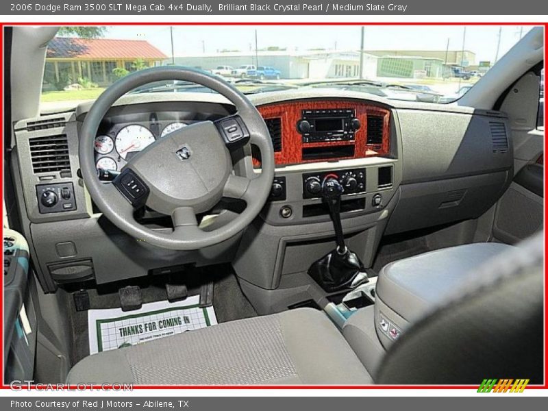Brilliant Black Crystal Pearl / Medium Slate Gray 2006 Dodge Ram 3500 SLT Mega Cab 4x4 Dually