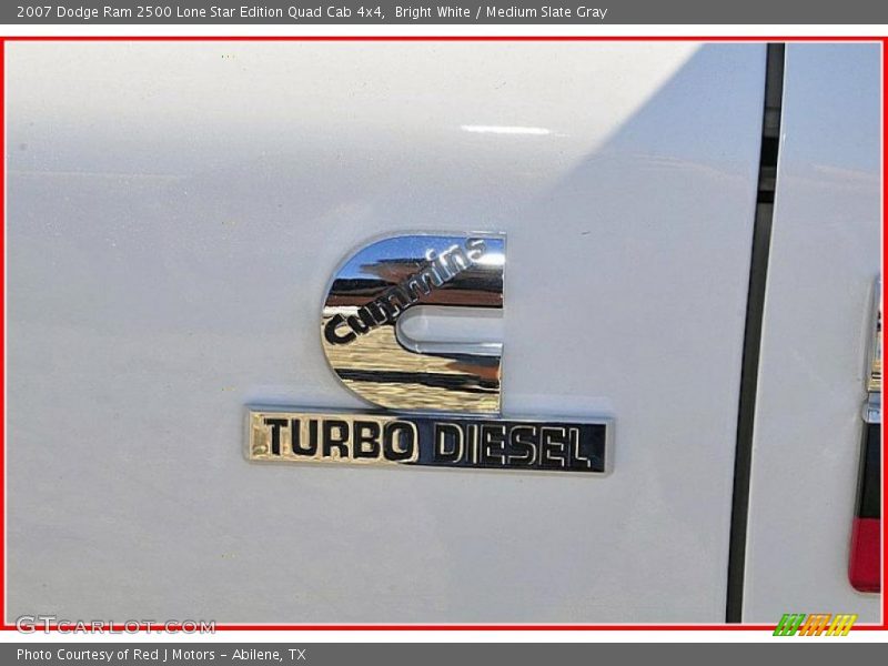 Bright White / Medium Slate Gray 2007 Dodge Ram 2500 Lone Star Edition Quad Cab 4x4