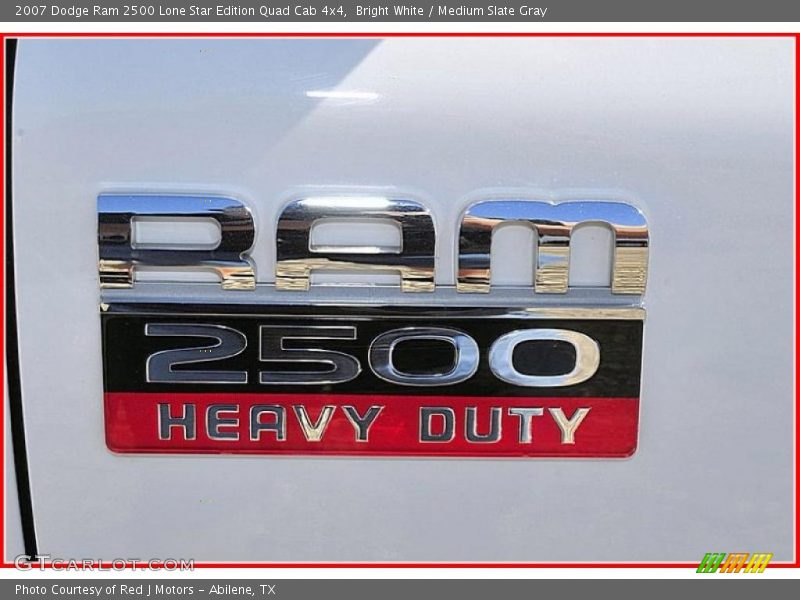 Bright White / Medium Slate Gray 2007 Dodge Ram 2500 Lone Star Edition Quad Cab 4x4