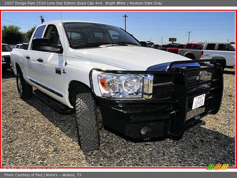Bright White / Medium Slate Gray 2007 Dodge Ram 2500 Lone Star Edition Quad Cab 4x4