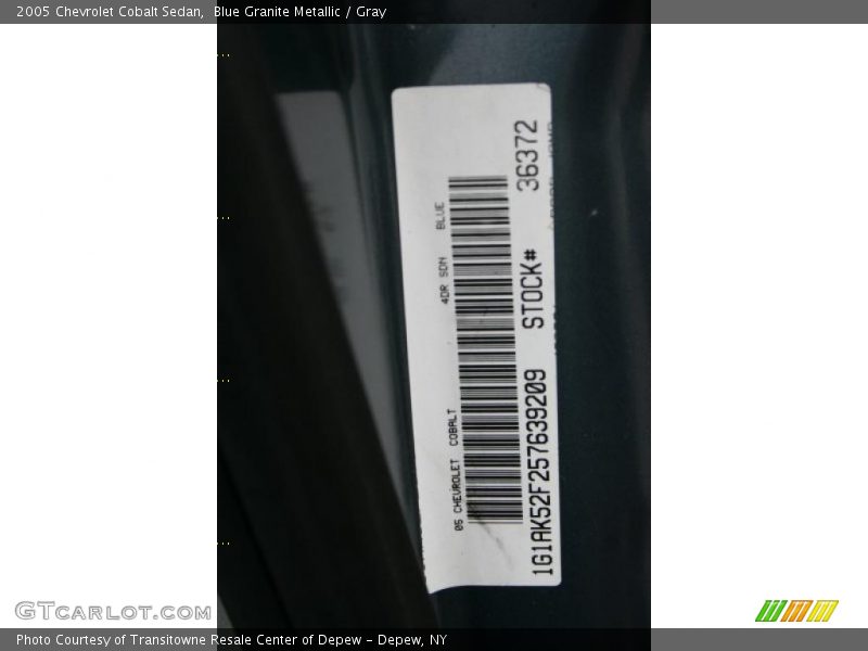 Blue Granite Metallic / Gray 2005 Chevrolet Cobalt Sedan
