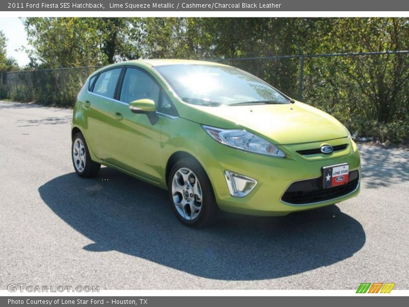 Lime Squeeze Metallic / Cashmere/Charcoal Black Leather 2011 Ford Fiesta SES Hatchback