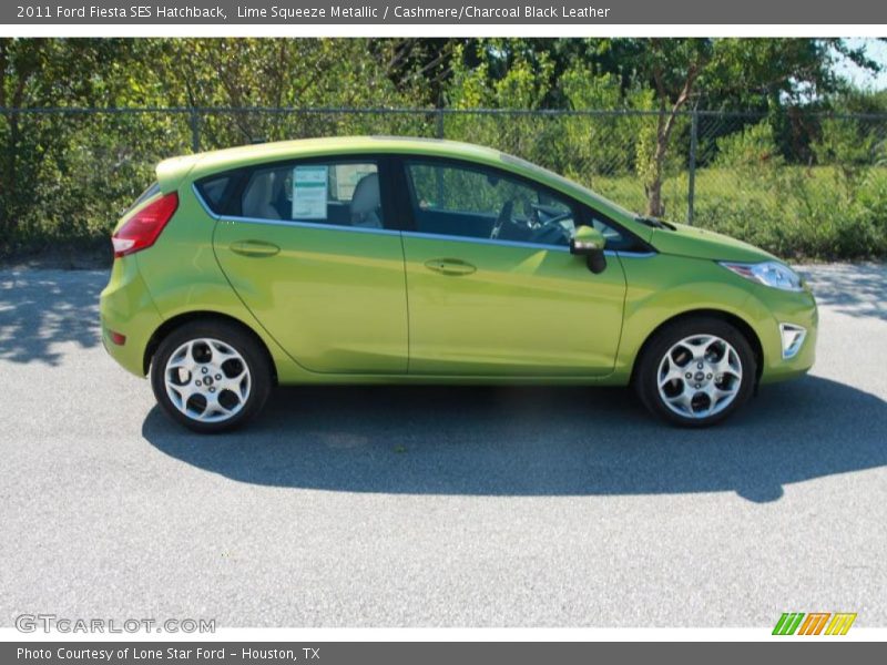 Lime Squeeze Metallic / Cashmere/Charcoal Black Leather 2011 Ford Fiesta SES Hatchback