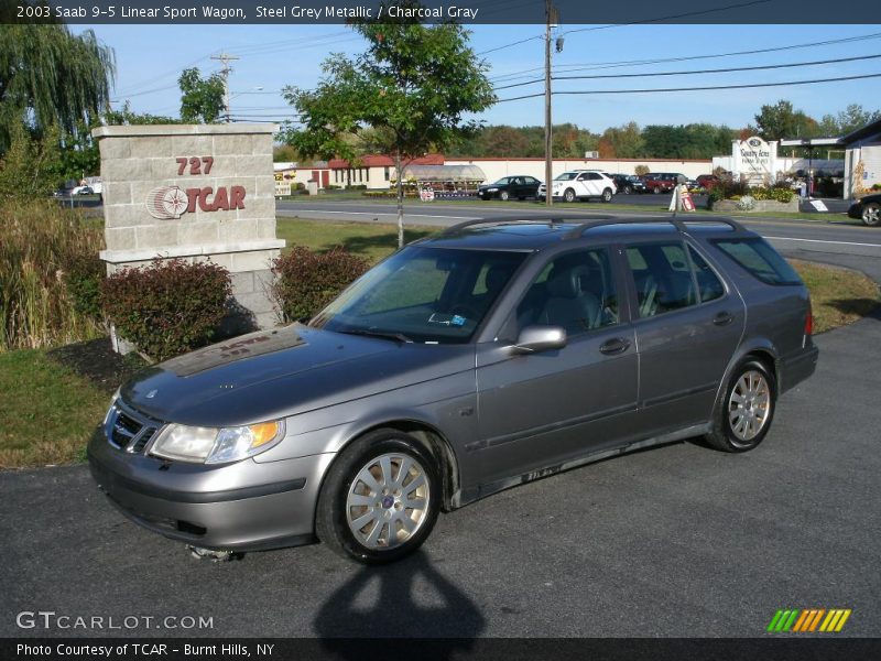 Steel Grey Metallic / Charcoal Gray 2003 Saab 9-5 Linear Sport Wagon