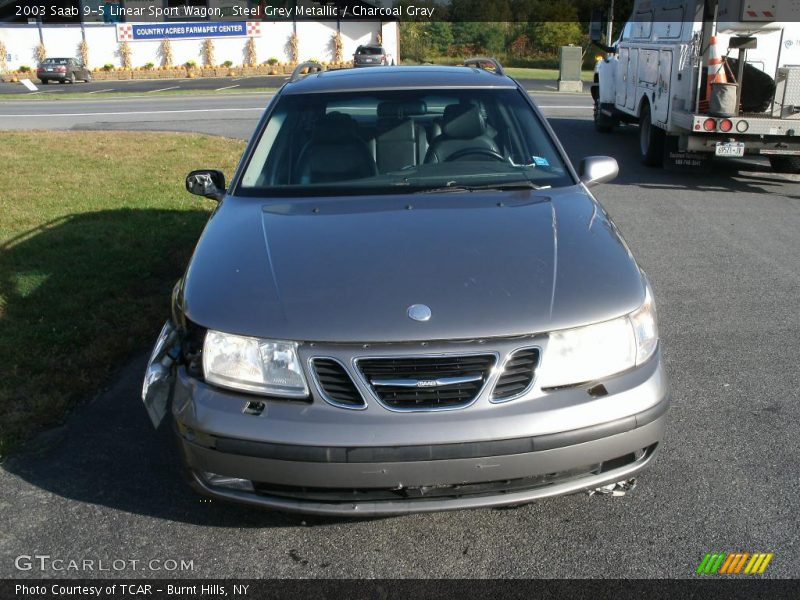 Steel Grey Metallic / Charcoal Gray 2003 Saab 9-5 Linear Sport Wagon