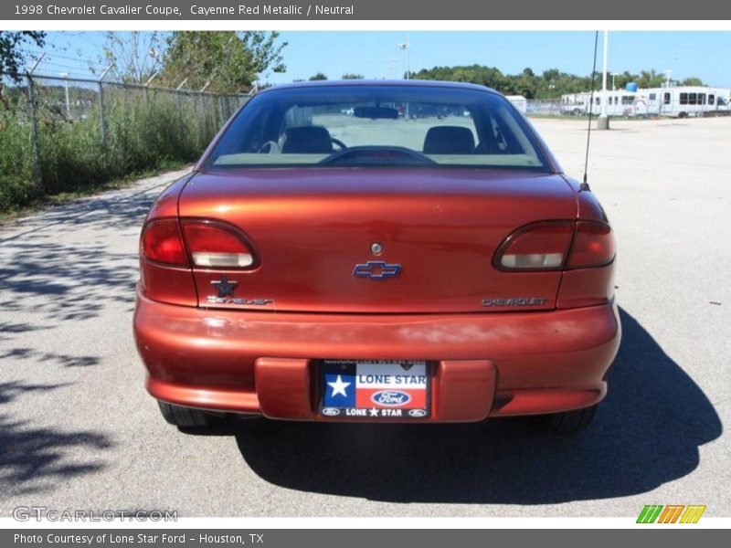 Cayenne Red Metallic / Neutral 1998 Chevrolet Cavalier Coupe