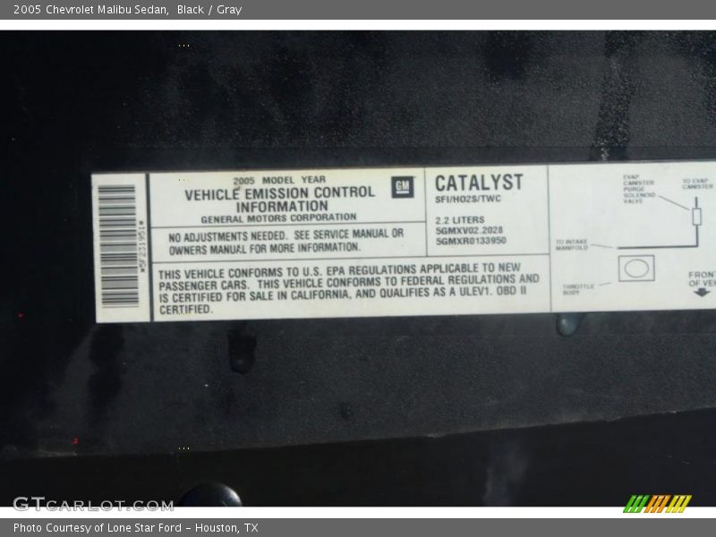 Black / Gray 2005 Chevrolet Malibu Sedan