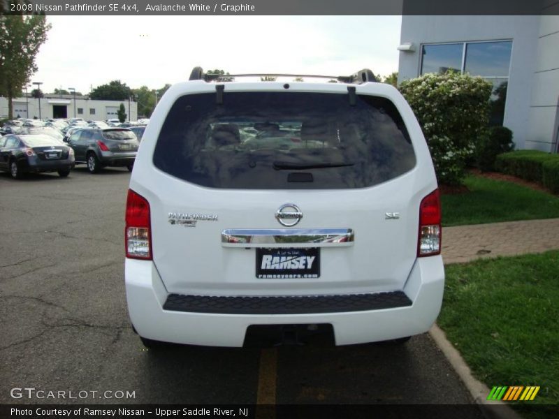 Avalanche White / Graphite 2008 Nissan Pathfinder SE 4x4