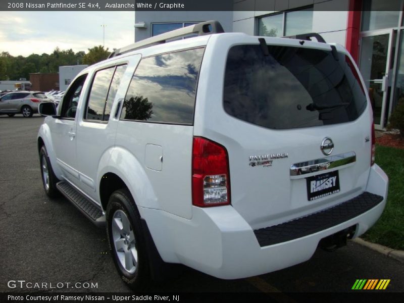 Avalanche White / Graphite 2008 Nissan Pathfinder SE 4x4