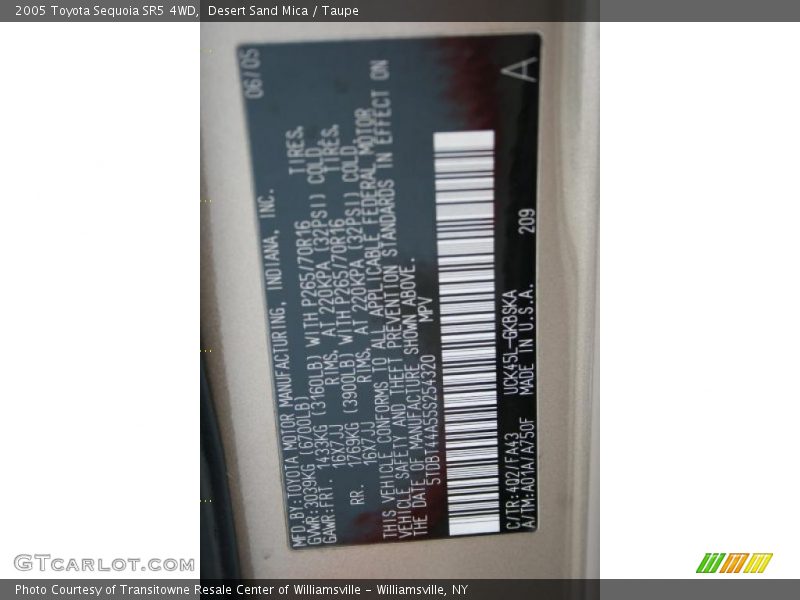 Desert Sand Mica / Taupe 2005 Toyota Sequoia SR5 4WD