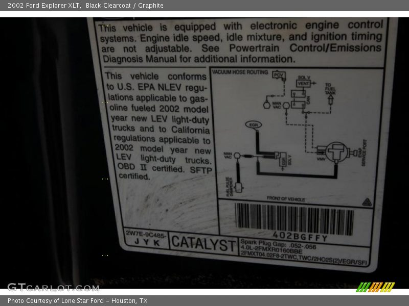 Black Clearcoat / Graphite 2002 Ford Explorer XLT
