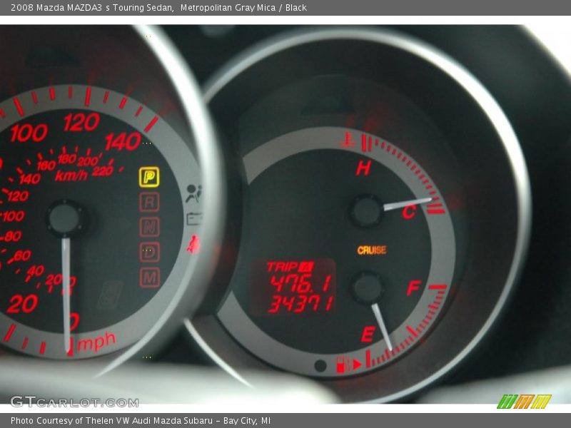 Metropolitan Gray Mica / Black 2008 Mazda MAZDA3 s Touring Sedan