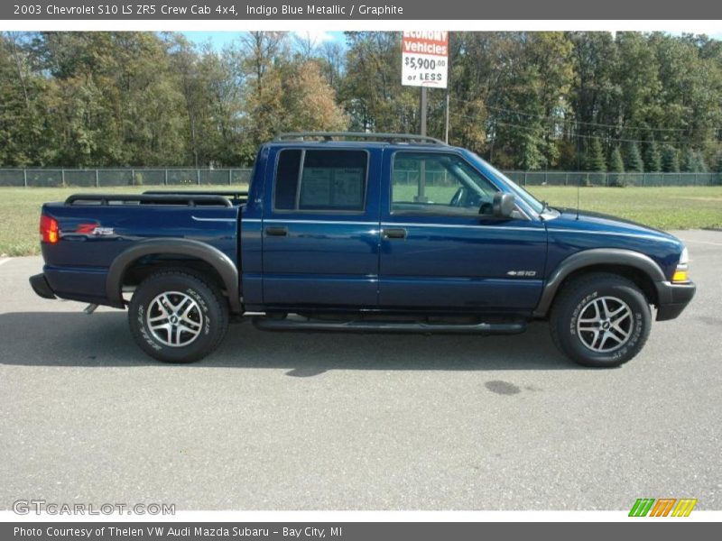 Indigo Blue Metallic / Graphite 2003 Chevrolet S10 LS ZR5 Crew Cab 4x4