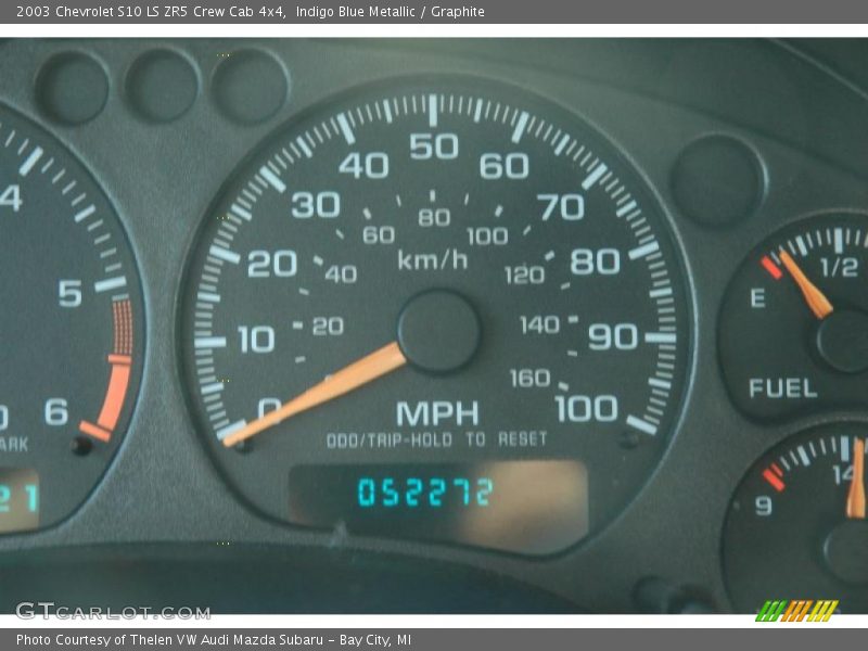 Indigo Blue Metallic / Graphite 2003 Chevrolet S10 LS ZR5 Crew Cab 4x4