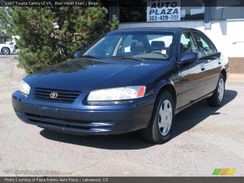 Blue Velvet Pearl / Beige 1997 Toyota Camry LE V6