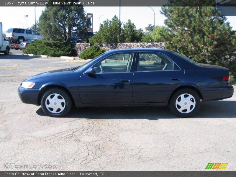 Blue Velvet Pearl / Beige 1997 Toyota Camry LE V6