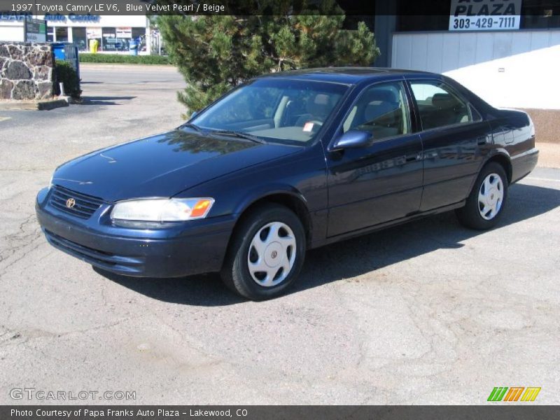 Blue Velvet Pearl / Beige 1997 Toyota Camry LE V6