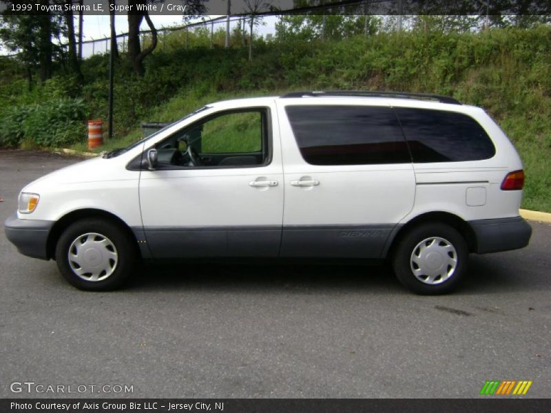 Super White / Gray 1999 Toyota Sienna LE