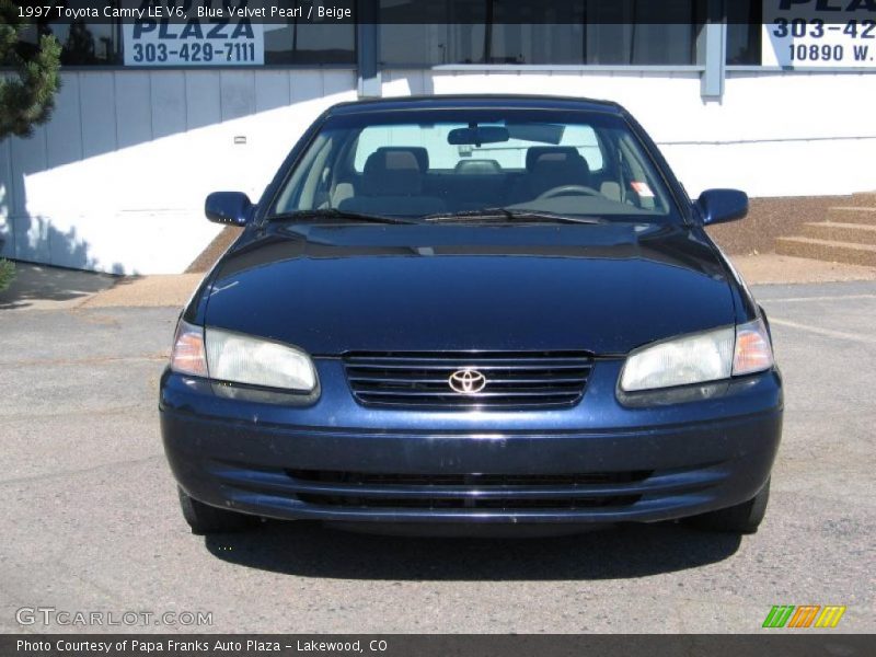 Blue Velvet Pearl / Beige 1997 Toyota Camry LE V6