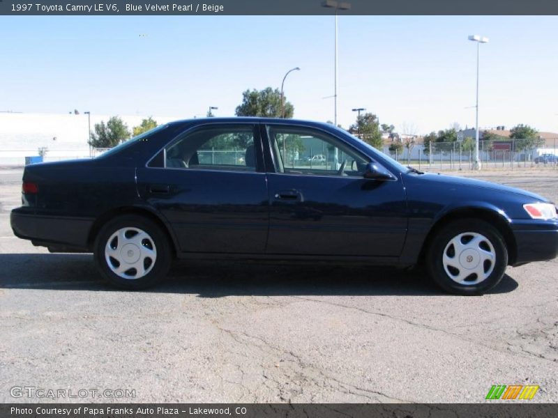 Blue Velvet Pearl / Beige 1997 Toyota Camry LE V6