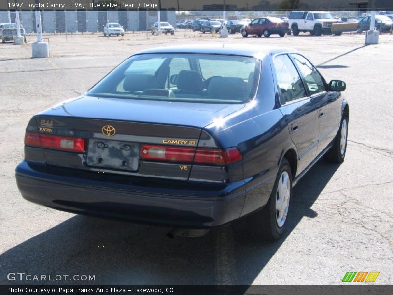 Blue Velvet Pearl / Beige 1997 Toyota Camry LE V6