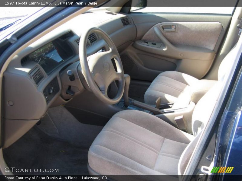 Blue Velvet Pearl / Beige 1997 Toyota Camry LE V6