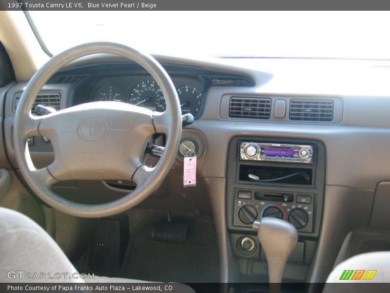 Blue Velvet Pearl / Beige 1997 Toyota Camry LE V6