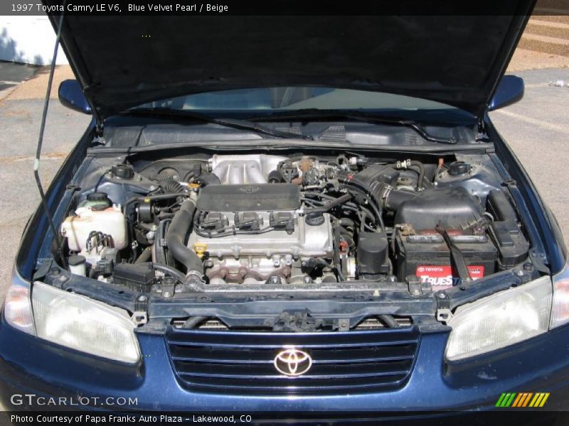 Blue Velvet Pearl / Beige 1997 Toyota Camry LE V6