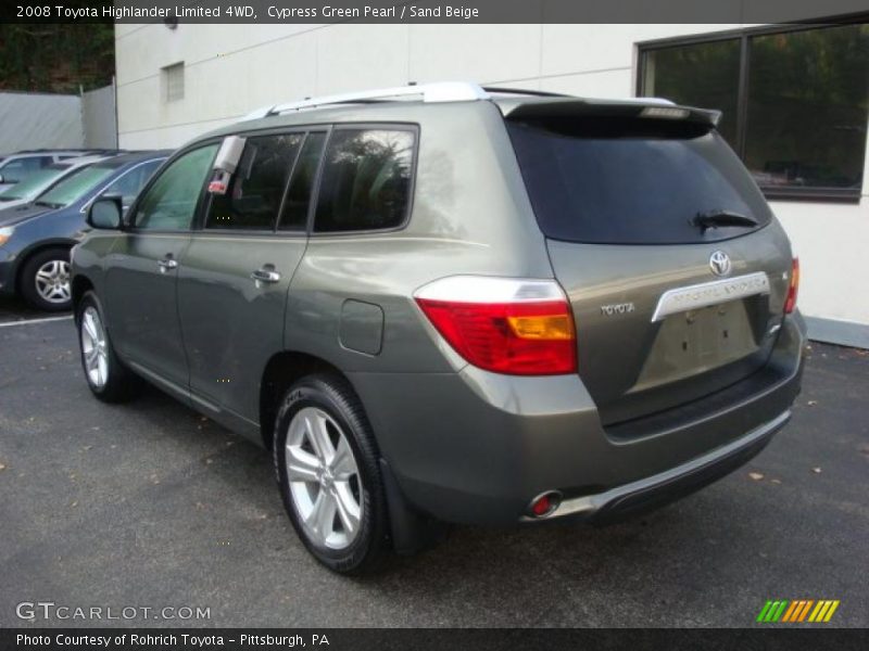 Cypress Green Pearl / Sand Beige 2008 Toyota Highlander Limited 4WD