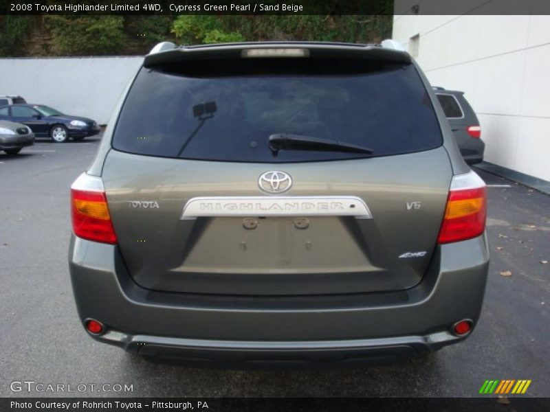 Cypress Green Pearl / Sand Beige 2008 Toyota Highlander Limited 4WD