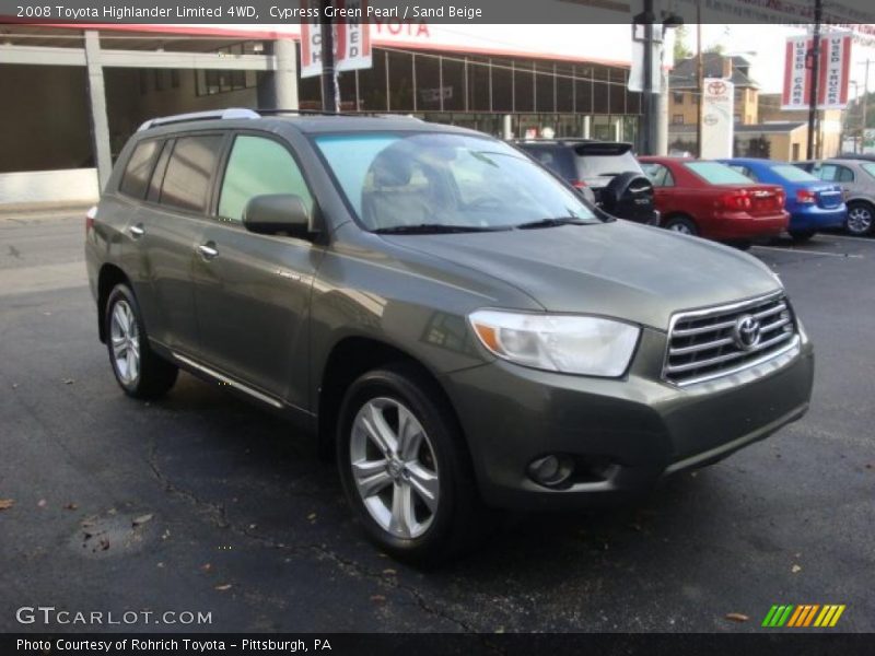 Cypress Green Pearl / Sand Beige 2008 Toyota Highlander Limited 4WD