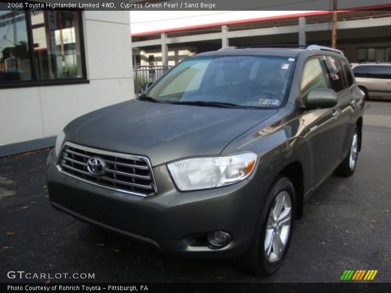 Cypress Green Pearl / Sand Beige 2008 Toyota Highlander Limited 4WD