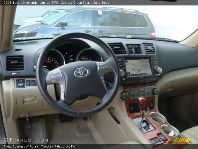 Cypress Green Pearl / Sand Beige 2008 Toyota Highlander Limited 4WD