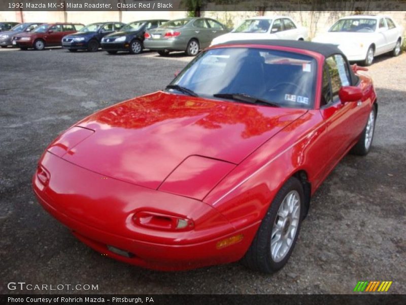 Classic Red / Black 1992 Mazda MX-5 Miata Roadster