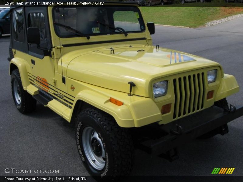 Malibu Yellow / Gray 1990 Jeep Wrangler Islander 4x4