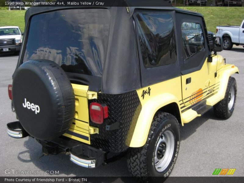 Malibu Yellow / Gray 1990 Jeep Wrangler Islander 4x4