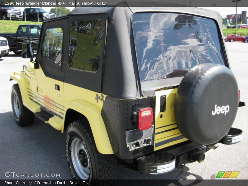 Malibu Yellow / Gray 1990 Jeep Wrangler Islander 4x4