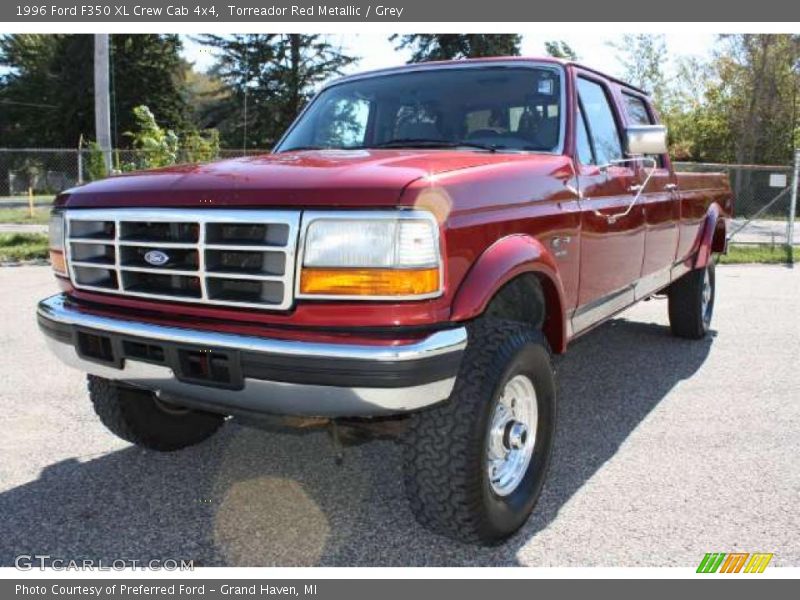 Torreador Red Metallic / Grey 1996 Ford F350 XL Crew Cab 4x4