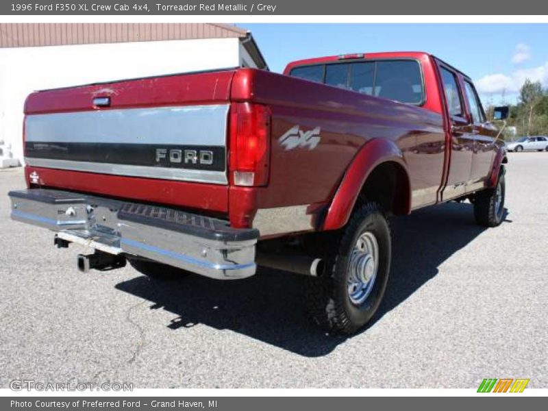 Torreador Red Metallic / Grey 1996 Ford F350 XL Crew Cab 4x4