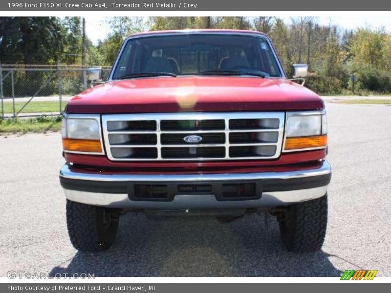 Torreador Red Metallic / Grey 1996 Ford F350 XL Crew Cab 4x4