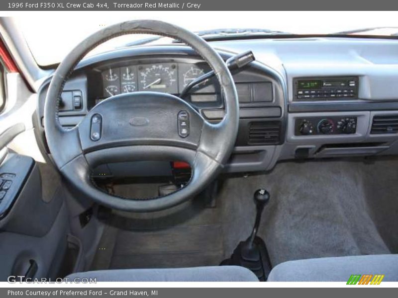 Torreador Red Metallic / Grey 1996 Ford F350 XL Crew Cab 4x4