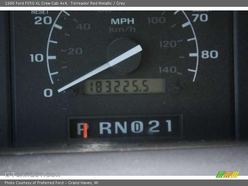 Torreador Red Metallic / Grey 1996 Ford F350 XL Crew Cab 4x4