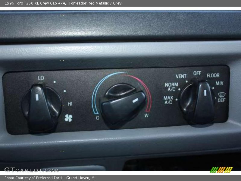 Torreador Red Metallic / Grey 1996 Ford F350 XL Crew Cab 4x4