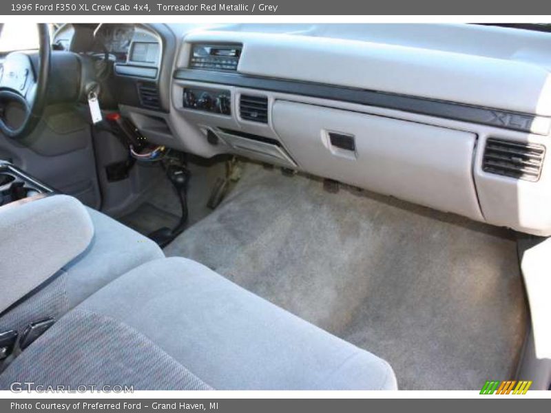 Torreador Red Metallic / Grey 1996 Ford F350 XL Crew Cab 4x4