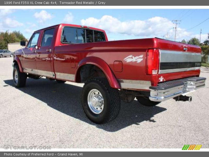 Torreador Red Metallic / Grey 1996 Ford F350 XL Crew Cab 4x4