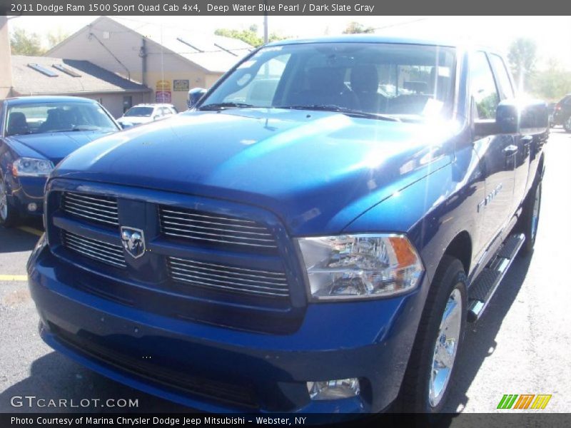 Deep Water Blue Pearl / Dark Slate Gray 2011 Dodge Ram 1500 Sport Quad Cab 4x4