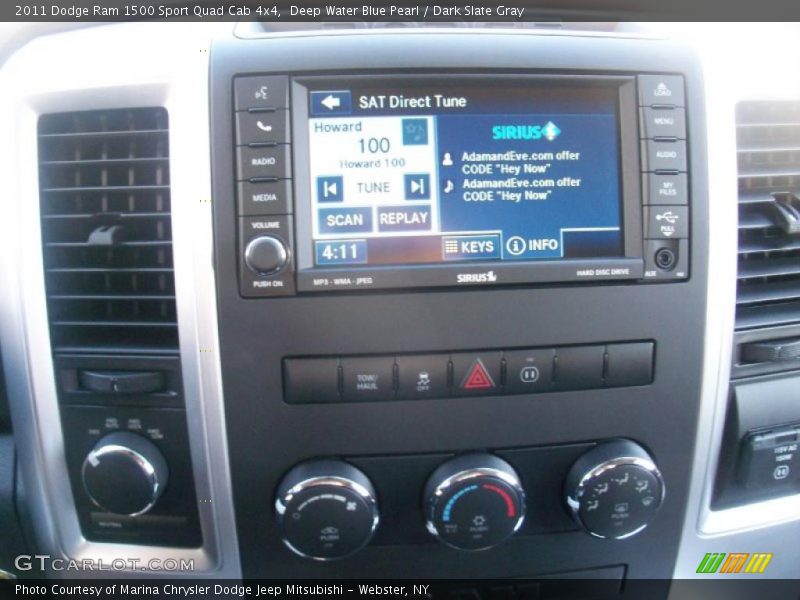 Deep Water Blue Pearl / Dark Slate Gray 2011 Dodge Ram 1500 Sport Quad Cab 4x4