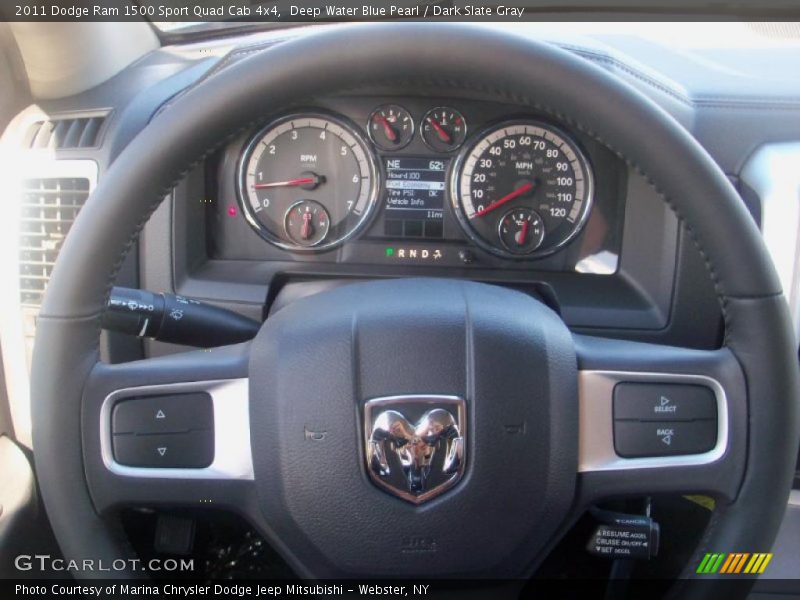 Deep Water Blue Pearl / Dark Slate Gray 2011 Dodge Ram 1500 Sport Quad Cab 4x4