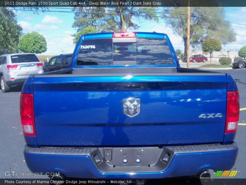 Deep Water Blue Pearl / Dark Slate Gray 2011 Dodge Ram 1500 Sport Quad Cab 4x4